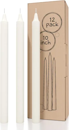 Miniatura 21 de CANDWAX Paquete de 12 velas cónicas rojas – Velas rectas sin goteo de combustión lenta sin perfume de 12 pulgadas – Ideal para mesa de comedor – Rojo