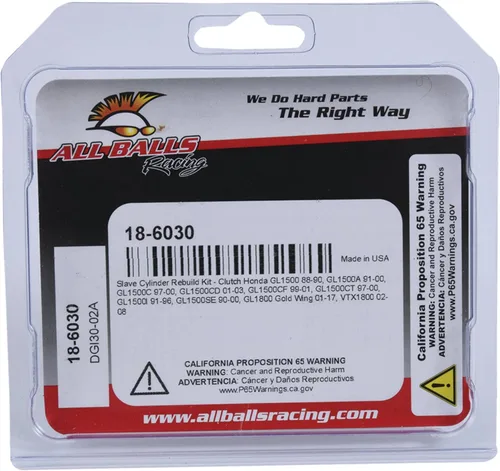Miniatura 5 de Kit de cilindro esclavo de embrague de carreras All Balls 18-6030 Compatible con/Reemplazo para Honda GL1500 1988-1990, GL1500A 1991-2000, GL1500C