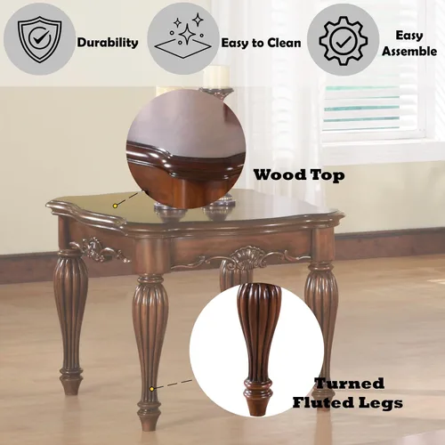 Miniatura 4 de Acme Dreena - Mesa auxiliar rectangular de madera en color cereza