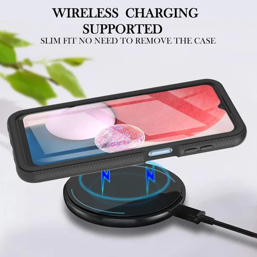 Miniatura 6 de Funda para Samsung Galaxy A13 LTE 4G, Samsung A13 LTE Funda para teléfono con protector de pantalla integrado, cubierta trasera delgada transparente