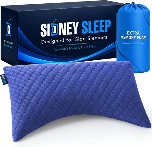Sidney Sleep Almohadas curvas ajustables para soporte de cuello y hombros con relleno extra triturado, almohada de contorno cervical para personas