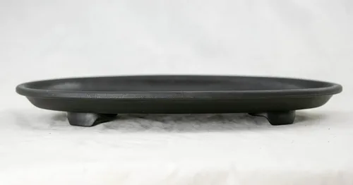 Miniatura 2 de Oval Negro de plástico Humedad/bandeja de goteo para Bonsai Árbol 9.5"x 6.5"x 1