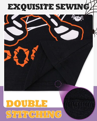 Miniatura 3 de KOBERO Pijamas de Halloween 100% algodón para niños y niñas de 18 meses-12 años