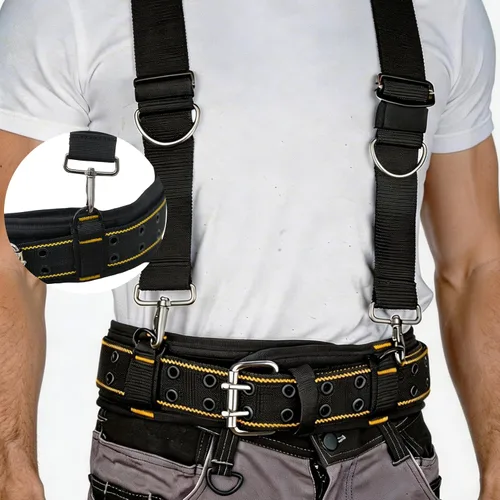 Miniatura 5 de MELOTOUGH Cinturón de herramientas acolchado con anillo en D para hombre, ajustable para cinturas de 34 a 50 pulgadas, cinturón de trabajo