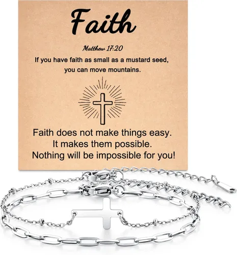 Miniatura 9 de Tarsus Pulsera de cruz para mujeres y hombres, regalos religiosos para mujeres y hombres, regalos cristianos para mujeres, amigos, familia