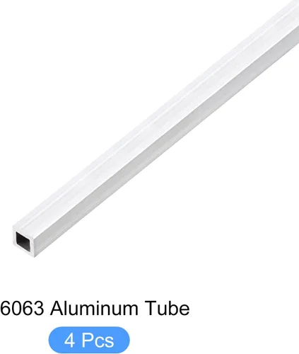 Miniatura 5 de METALLIXITY Tubo cuadrado de aluminio (0.236 in x 0.236 in x 0.039 in x 7.874 in), 4 piezas, tubo de aluminio 6063 - para muebles del hogar