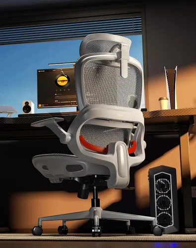 Miniatura 3 de SIHOO Silla de oficina B100, silla de oficina ergonómica sin reposapiés, silla de computadora con reposacabezas ancho y soporte lumbar adaptativo
