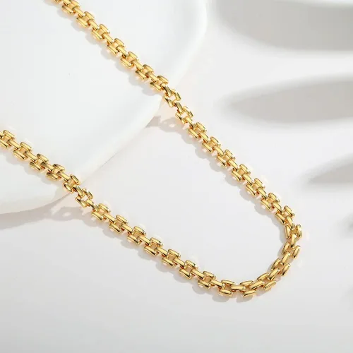 Miniatura 7 de CLASSYZINT Gargantilla gruesa dorada grande y ancha de cadena corta para mujeres y niñas