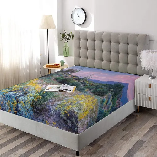 Miniatura 23 de Juego de sábanas decorativas tamaño individual XL, juego de sábanas bajeras con bolsillos profundos de cactus y 2 fundas de almohada