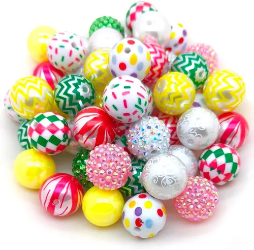 Miniatura 36 de Cuentas de diamantes de imitación de colores redondas espaciadoras para joyería, pulsera, collar, bolígrafo, bolsa, cadena, suministros de 0.630 in
