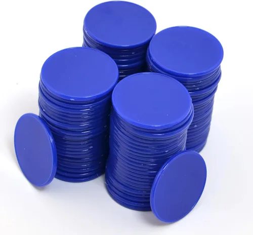 Smartdealspro 100 unidades de 1.260 in/1.26 pulgadas de plástico opaco de aprendizaje de discos, mini fichas de juego de fichas de póquer con caja