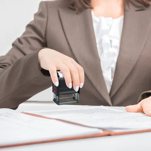Miniatura 5 de 2 sellos para depósitos solo para cheques de negocios, oficina, depósitos bancarios, sello de goma autoentintado, cuentas por pagar, uso minorista