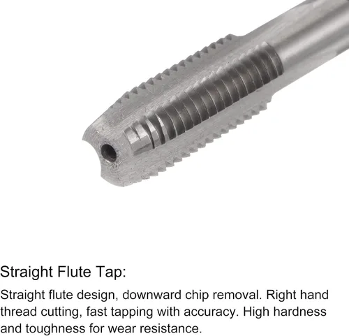 Miniatura 3 de uxcell M9 x 1.25 rosca recta flauta y 0.307 in Twist Drill Broca Set, métrico M35 cobalto alta velocidad máquina roscado herramienta de perforación