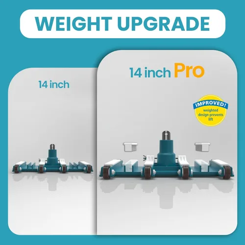 Miniatura 2 de POOLWHALE Cabezal de vacío profesional de piscina de 14 pulgadas con ruedas, accesorio de cabezal de vacío manual pesado, mango de control