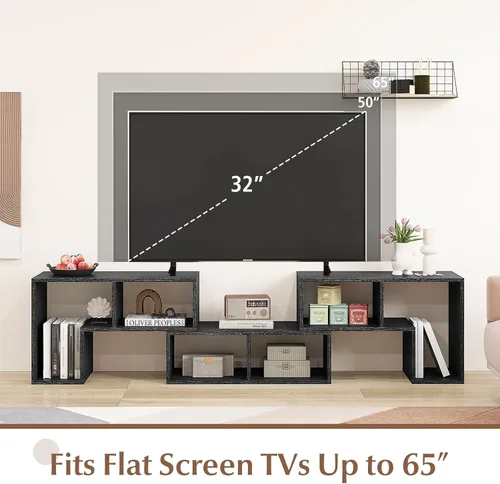 Miniatura 4 de Giantex Soporte de TV de combinación libre para dormitorio, centro de entretenimiento para TV de 50, 55, 60, 65 pulgadas, mesa consola multimedia