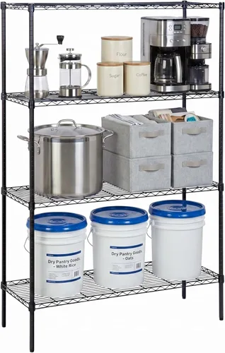 Miniatura 14 de Honey-Can-Do Estantes ajustables de 3 niveles de alta resistencia, estante de almacenamiento de metal con capacidad de 250 lb, blanco, 14" de ancho