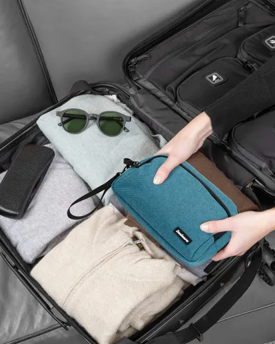 Miniatura 6 de Estuche organizador portátil de electrónica de viaje, organizador técnico de doble capa, bolsa de almacenamiento de cargador todo en uno para cable