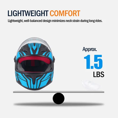 Miniatura 5 de Casco de motocicleta de cara completa para niños, casco de motocicleta para niños, motocross, ATV, motocross, 4 ruedas, Street Racing Offroad, casco