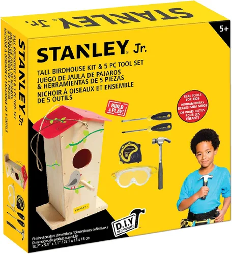 STANLEY Jr. Kit de madera - Juego de artes y manualidades creativas para niños y adultos (casa de pájaros de madera (nuevo))
