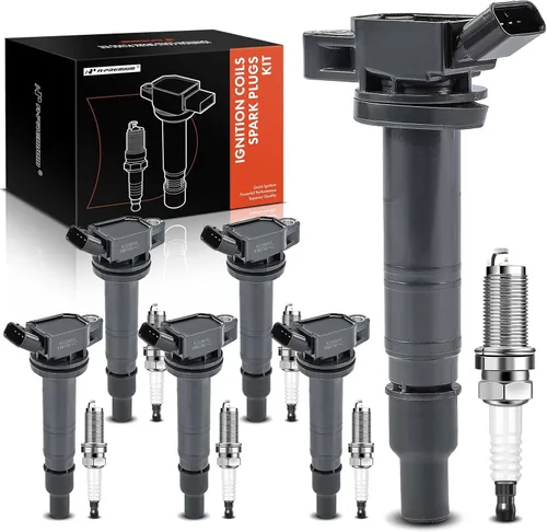 A-Premium Juego de 6 paquetes de bobinas de encendido y bujías de iridio compatibles con Toyota 4Runner 2003-2009, Tundra 2005-2011, 4.0L