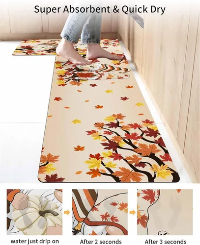 Miniatura 4 de Tapete de baño de gnomos de calabaza, antideslizante, de secado rápido y absorbente, tierra de diatomeas, fregadero, dormitorio, cocina, lavable