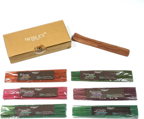 Miniatura 13 de Hosley Aromaterapia Paquete de 480 varillas de incienso lavanda, eucalipto, menta, sándalo, guisante dulce, jazmín, niebla tropical, manzana