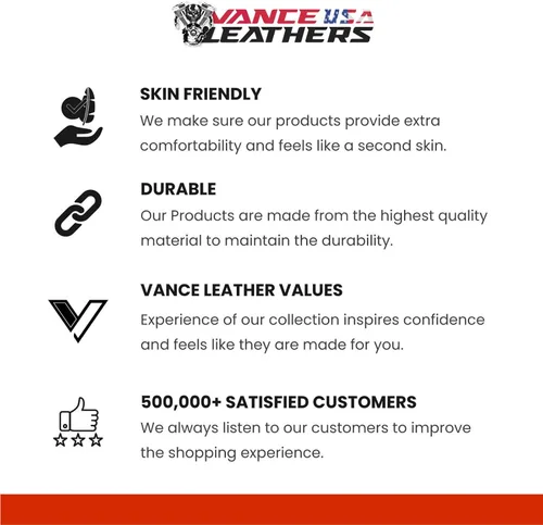 Miniatura 7 de Vance Leather s' Commuter Cafe Racer - Chaqueta de cuero para motocicleta con armadura para hombre