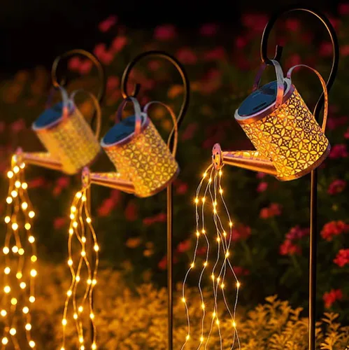 Miniatura 7 de B-Best Luces Solares para Exteriores Decoraciones de Jardín, Luz de Paisaje en Forma de Regadera Farol Colgante Grande, Decoración de Patio Exterior