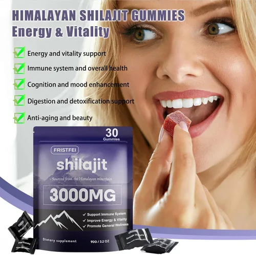 Miniatura 6 de Gomitas puras de Shilajit del Himalaya para hombres y mujeres, 100% naturales y orgánicas, más de 85 minerales traza y ácido fúlvico, 30