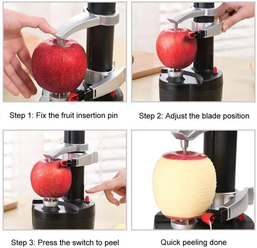 Miniatura 4 de Pelador Eléctrico de Patatas Pelador Automático de Manzanas, Máquina de Pelado de Frutas y Verduras Inteligente, Herramienta de Pelado de Cocina