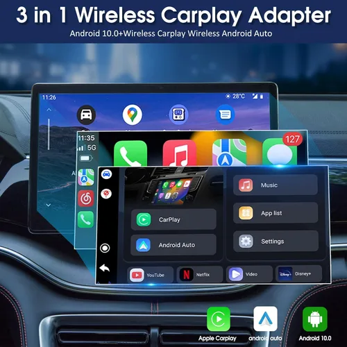 Miniatura 2 de Magic CarPlay Box 3.0 Max, CarPlay AI Box Soporte YouTube/Netflix/Hulu, etc., Qualcomm Multi-Core Android System Multimedia Video Box