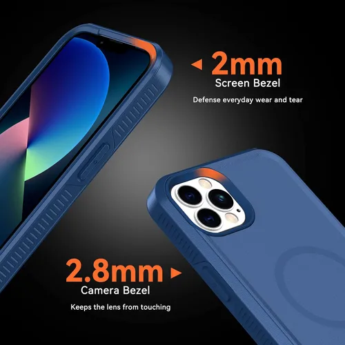 Miniatura 4 de Dataroad - Funda magnética para iPhone 13 Pro Max, resistente compatible con MagSafe, protección contra caídas de grado militar, forro de microfibra