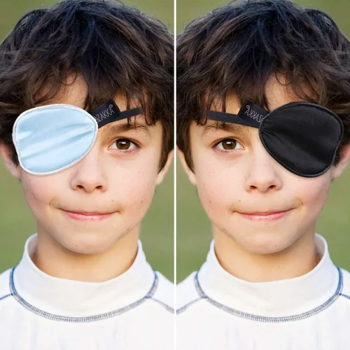 Miniatura 2 de eZAKKA Parches oculares para adultos y niños, 2 piezas de parche de seda médico para ojo izquierdo derecho ojo perezoso después de cirugía ambliopía