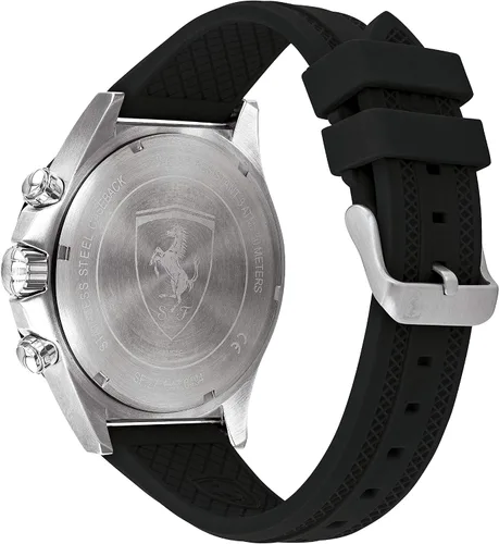 Miniatura 3 de Ferrari Pilota - Reloj de cuarzo de acero inoxidable con correa de silicona color negro 22 modelo 0830595