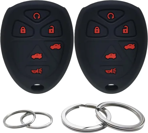 2 piezas de fundas de silicona para llavero de 6 botones, carcasa remota, protector de llave compatible con Chevrolet Chevy Suburban Tahoe Traverse