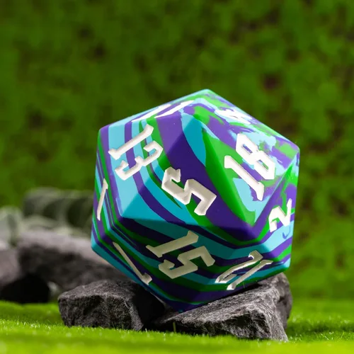 Miniatura 7 de Silicona D20 de 2.165 in, dados individuales de 20 caras gigantes D20 D20, colores camuflaje, tacto suave y cómodo, gorila perfecta