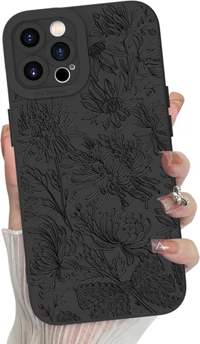 MZELQ para iPhone 12 Pro Max, Funda de silicona con patrón floral de flores y girasoles, rosa, lindo, protección de cámara, funda suave y delgada
