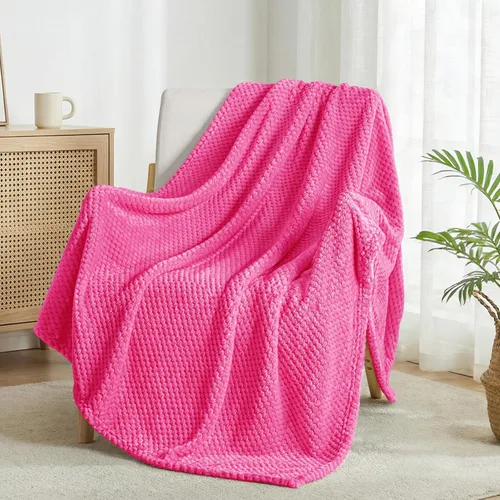 Miniatura 42 de Exclusivo Mezcla - Manta de vellón extragrande para sofá o cama, mantas supersuaves y cálidas con textura de gofre, acogedora, mullida y ligera Azul