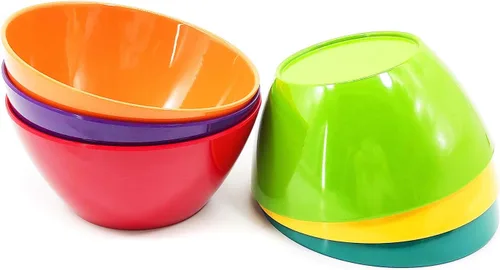 Miniatura 4 de KOXIN-KARLU Cuencos de melamina de 6 pulgadas, cuencos de cereales de 26 onzas, juego de 6 unidades, multicolor, 100% melamina, aptos
