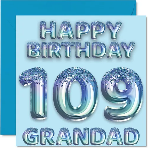 Miniatura 224 de Stuff4 Tarjeta de primer cumpleaños para niños, globo de fiesta con purpurina azul, tarjetas de feliz cumpleaños para niño de 1 año, nieto, hijo, 57