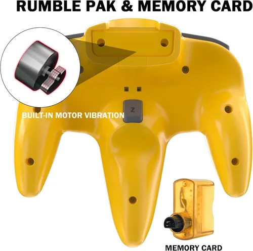 Miniatura 4 de KIWITATA Controlador inalámbrico para consola original N64, 2.4 GHZ recargable retro N64 sistema remoto joystick inalámbrico controlador gamepad