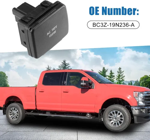 Miniatura 2 de Consola central Toma de corriente trasera Enchufe 110V 150W BC3Z-19N236-A Toma de corriente eléctrica para Ford F-350 Super Duty 2011-2015