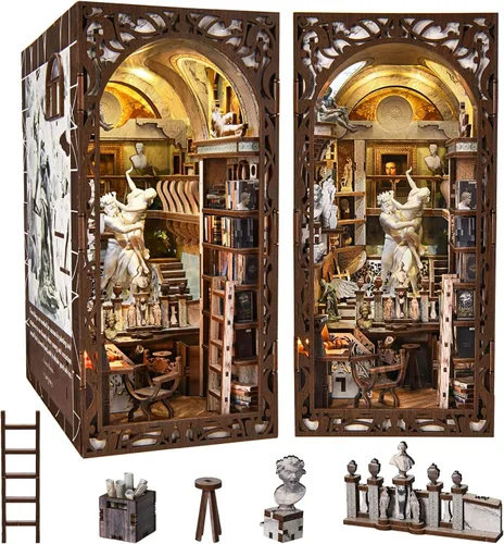 MiniCity Kit de Rincón de Libros, Casa de Muñecas de Bricolaje Booknook, Kit en Miniatura para Estantería, Casas de Muñecas para Adultos