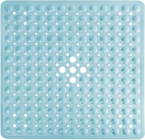 Miniatura 11 de Yimobra Tapete para ducha antideslizante, 21 x 21 pulgadas, tapete cuadrado suave para ducha con ventosas y agujeros de drenaje, tapetes para baño