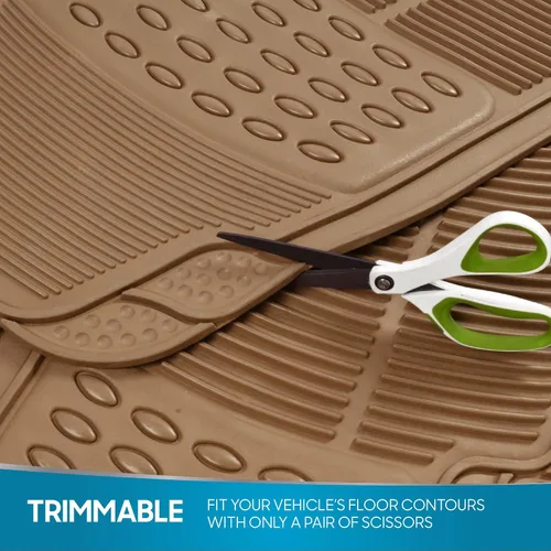Miniatura 7 de BDK ProLiner Alfombrillas para automóvil, camiones, SUV, 2 piezas para todo tipo de clima con diseño de ajuste universal, tapetes duraderos