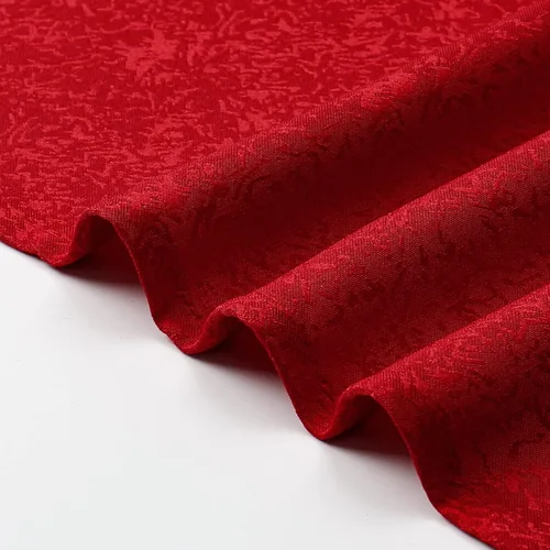 Miniatura 4 de Mantel rectangular de jacquard rojo, diseño exquisito de grano, impermeable y resistente a las arrugas, para fiestas en interiores y exteriores