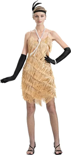 Miniatura 2 de Vestidos de tirantes con flecos y borlas para mujer, ropa de baile a la moda, con accesorios de los años 20