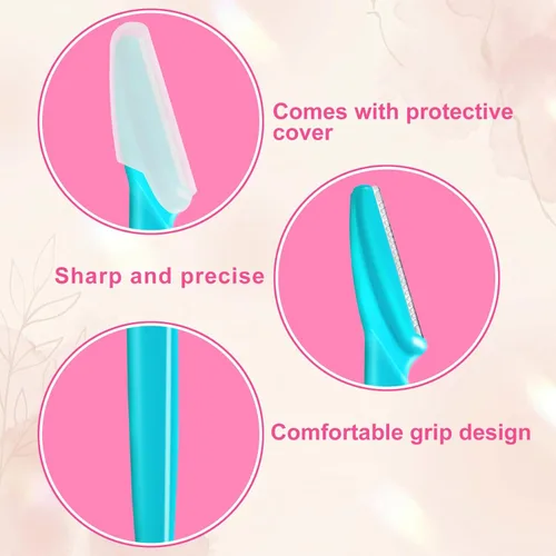 Miniatura 2 de 21 piezas de rastrillo para cejas multiusos, rastrillo facial, recortador de cejas, herramienta exfoliante, dermaplaning, afeitadora facial