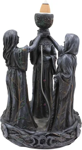Miniatura 3 de Ebros Gift Wicca Triple Diosa Joven Doncella Esperando Madre y Vieja Crone Pagana Decorativa Cono de Incienso Quemador Estatua de Cono de Incienso