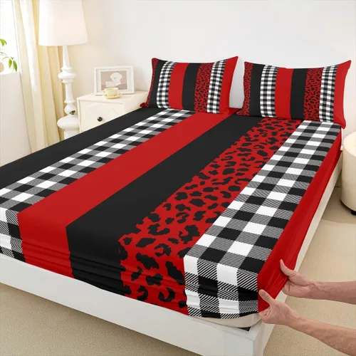 Miniatura 10 de Sábana bajera ajustable para niños, tamaño individual, diseño de cebra y leopardo con purpurina, decoración de habitación para niñas y mujeres, A1